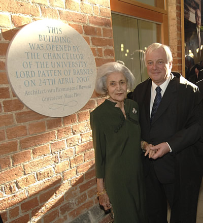 Mrs Ellie Ioannou with Lord Patten on the opening day. © Rob Judges 2007
