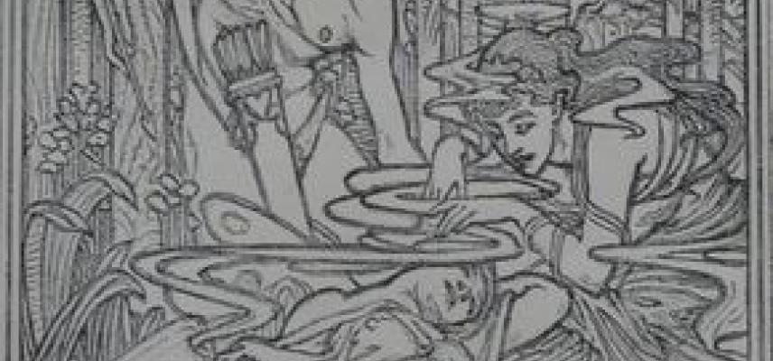 Cupid rescues Psyche –Herbert Granville Fell, 1926 [author’s photo from engraving in author’s collection]