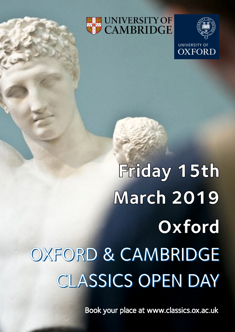 oxford and cambridge classics open day poster