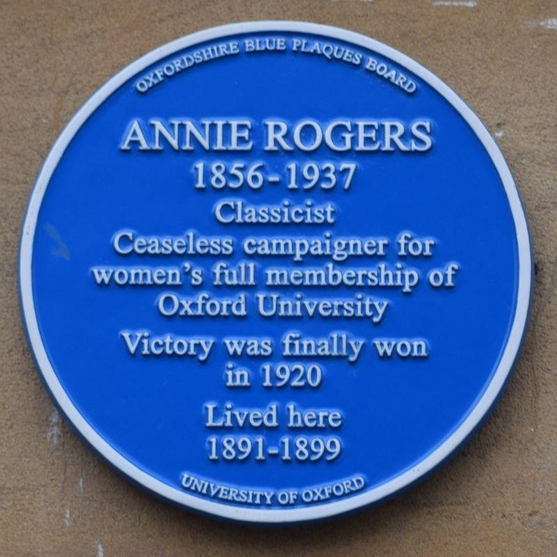 blue plaque for annie rogers classicist