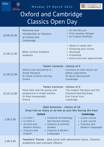 programme oxford classics open day