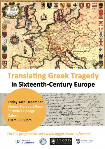 Translating Greek Tragedy In Sixteenth Century Europe Faculty Of Classics